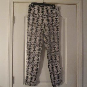 H&M Geometric Pattern Pants Black,White,Gray, Sz.8